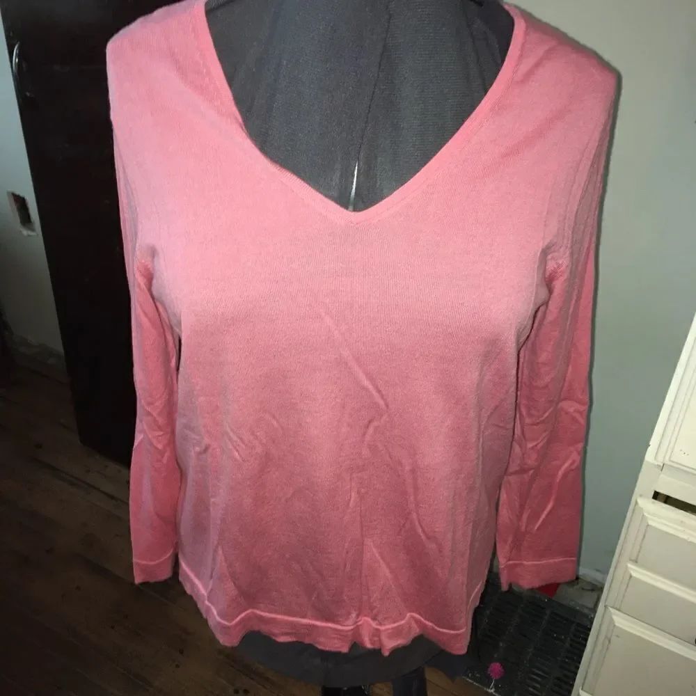 J Jill V-neck merino wool pullover rose sweater